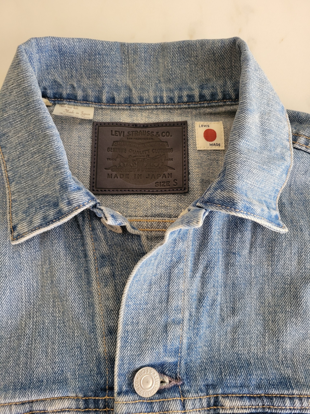 Levi's Made In Japan Cropped Type III Trucker S Blue Tab